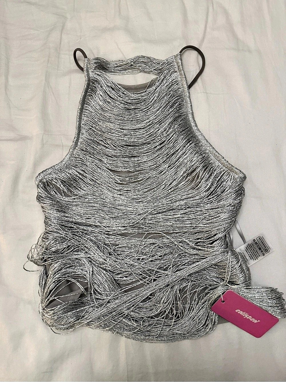 Edikted Fringe Crop Top Size Small NWT